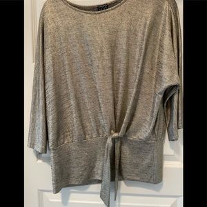 Clara Sun Woo Metallic Shimmer Side Tie Blouse M